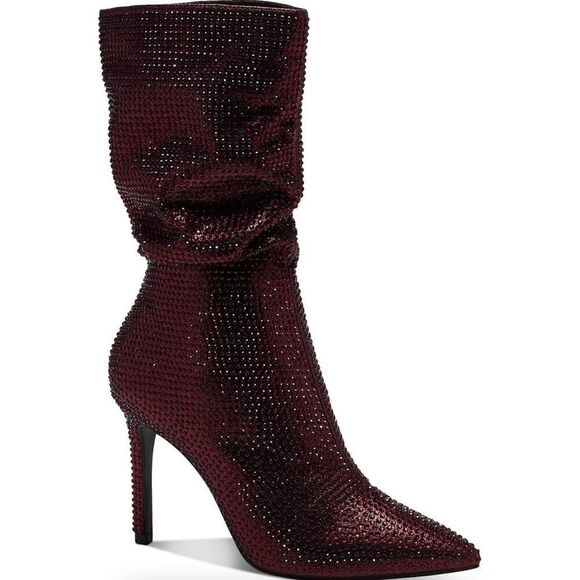 Thalia Sodi Womens Raquell Pointed Toe Rhinestones Mid-Calf Boots (WIDE) - Picture 1 of 6